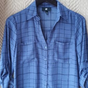 Slouchy blue button down